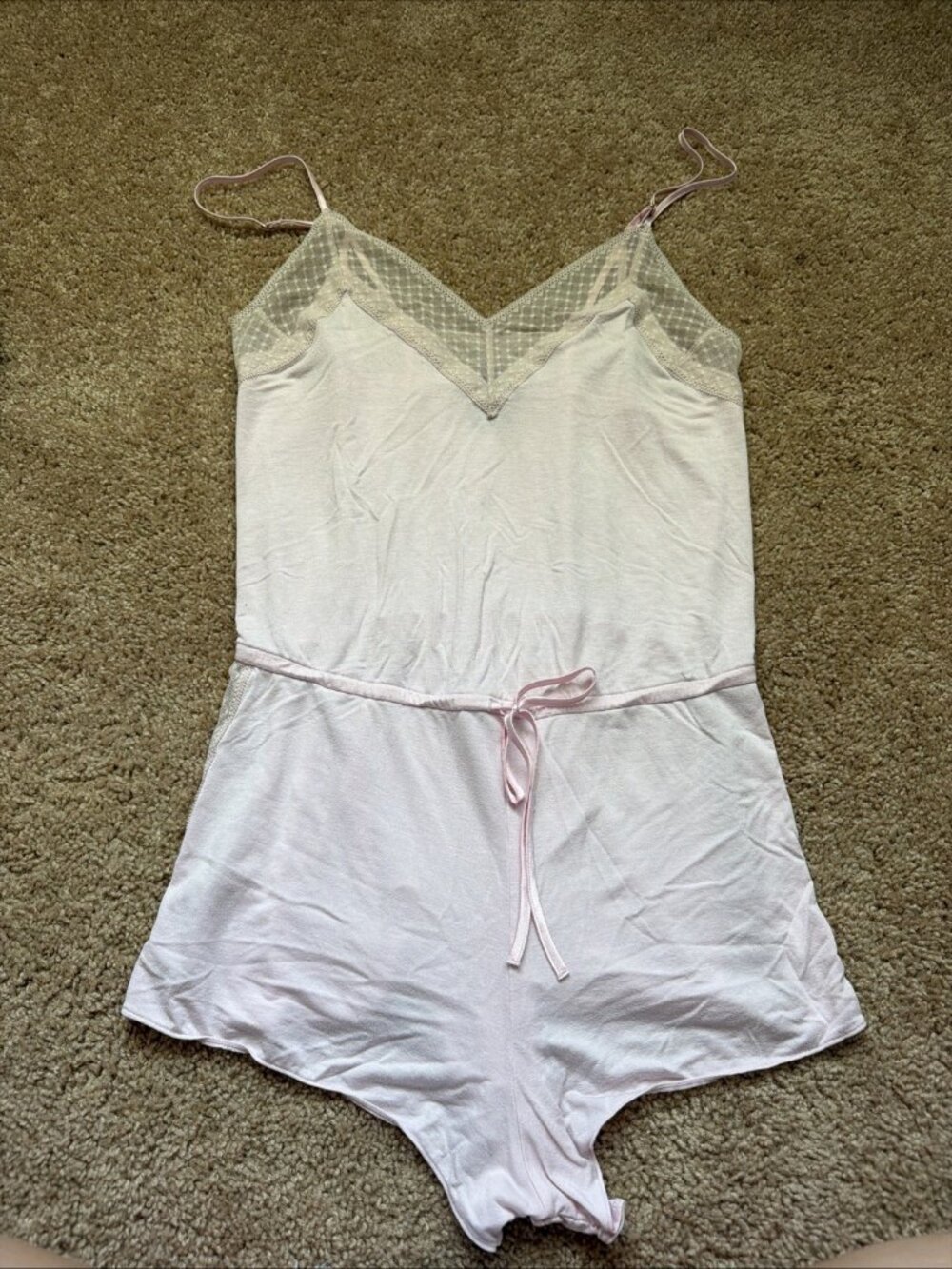 Victoria's Secret Baby Pink Romper Shorts Sleepwear Size S